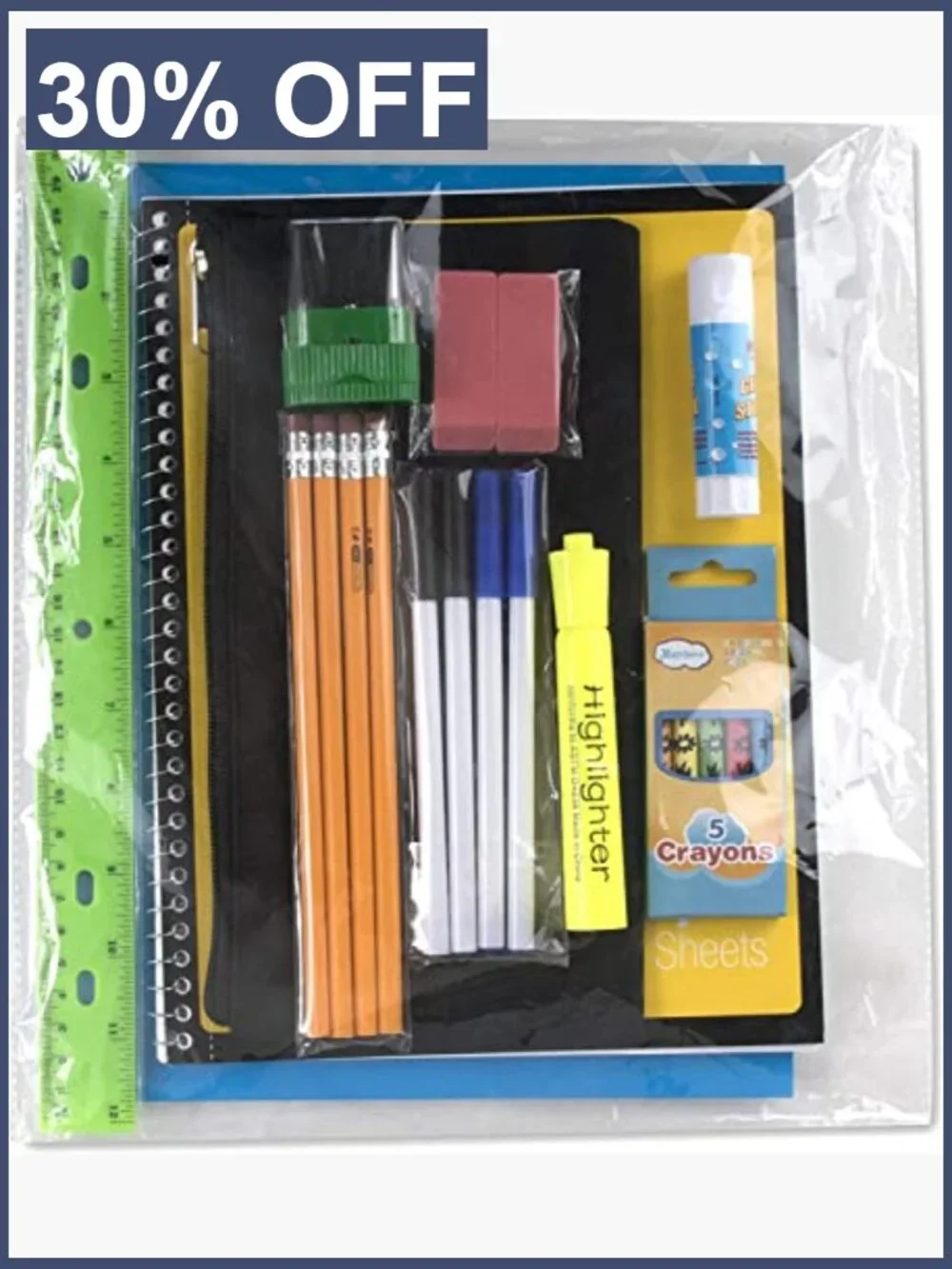 Kids Backpack with School Supplies - 20 Piece Set, 17 Inch Canvas, Large,